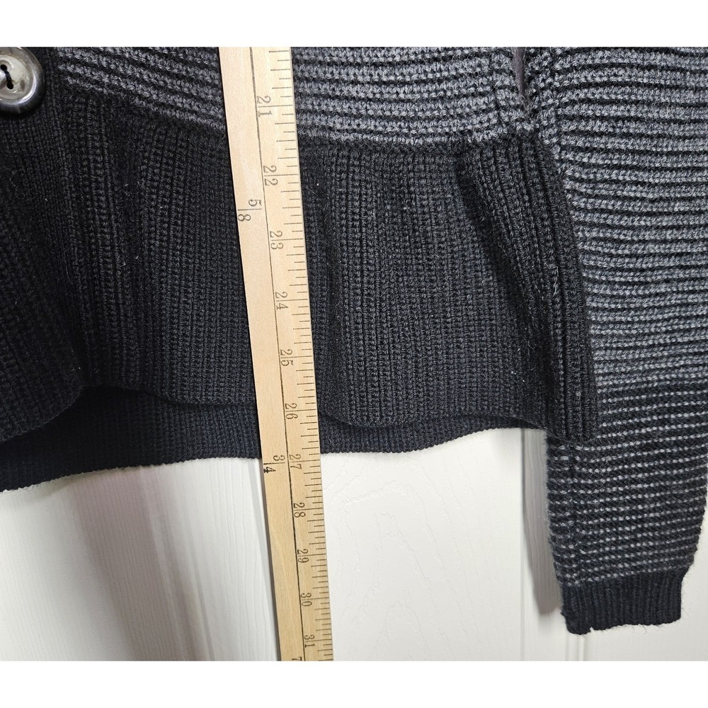 Club Monaco 100% Merino Wool Button Front Cardigan Women M Heavy Knit Peplum Hem - Picture 6 of 9